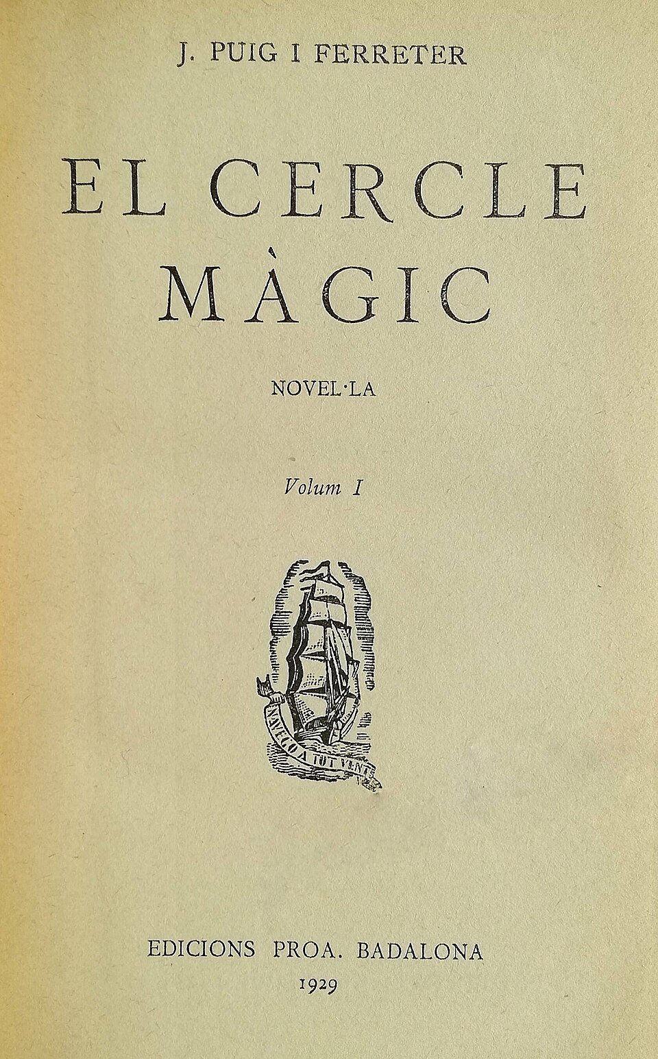 El cercle màgic (1929), de Joan Puig i Ferreter